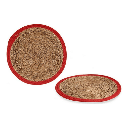 Individuais Vermelho Castanho 35 x 1 x 35 cm Natural (Ø 35 cm)