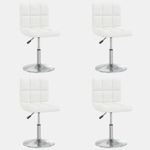 vidaXL Cadeiras de jantar 4 pcs couro artificial branco