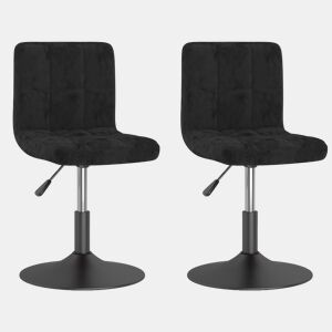 vidaXL Cadeiras de jantar giratórias 2 pcs veludo preto