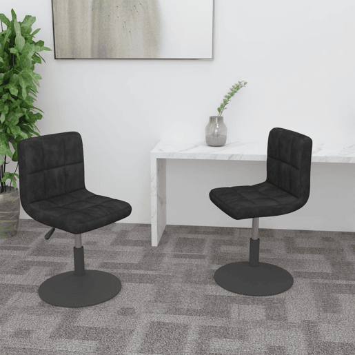 vidaXL Cadeiras de jantar giratórias 2 pcs veludo preto vidaXL Cadeiras de jantar giratórias 2 pcs veludo preto