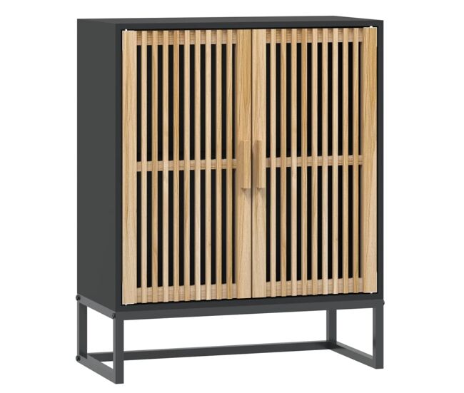 Vidaxl aparador de madera contrachapada negro 60x30x75 cm