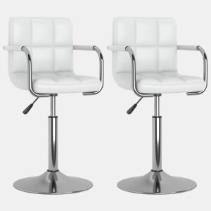 vidaXL Cadeiras de jantar giratórias 2 pcs couro artificial branco