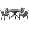 Conjunto de refeições de jardim 4 lugares MALETTOTAVIANO com almofadas Metal Preto