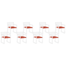 Conjunto de 8 almofadas de cadeira para jardim SASSARI PREMIUM 46 x 46 cm Vermelho
