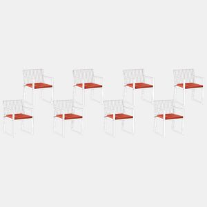 Conjunto de 8 almofadas de cadeira para jardim SASSARI PREMIUM 46 x 46 cm Vermelho