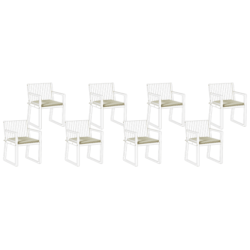 Conjunto de 8 almofadas de cadeira para jardim SASSARI PREMIUM 46 x 46 cm Verde claro
