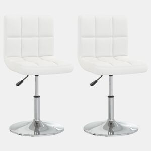 vidaXL Cadeiras de jantar 2 pcs couro artificial branco