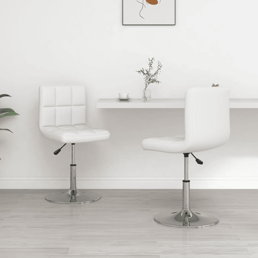 vidaXL Cadeiras de jantar 2 pcs couro artificial branco vidaXL Cadeiras de jantar 2 pcs couro artificial branco