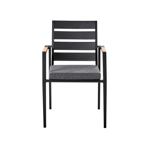 Conjunto de refeições de jardim 4 lugares MALETTOTAVIANO com almofadas Metal CinzentoPreto