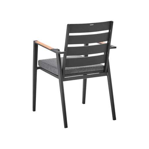 Conjunto de refeições de jardim 4 lugares MALETTOTAVIANO com almofadas Metal CinzentoPreto