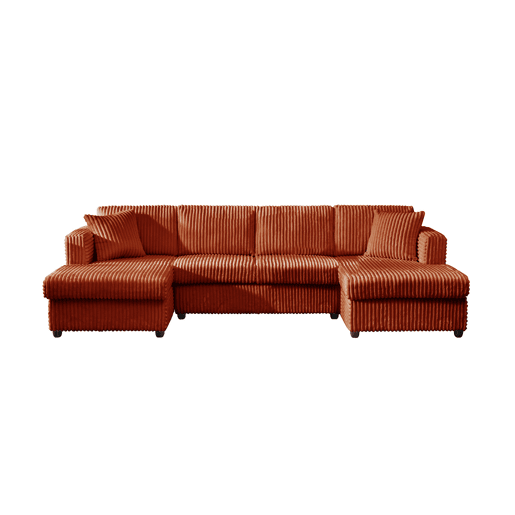 Moderno Sofá Multilugares YHL Voyura LS2219-DarkBrown - Almofada de Bombazine e Enchimento de Espuma - Castanho Escur