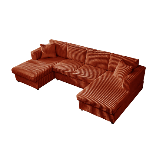 Moderno Sofá Multilugares YHL Voyura LS2219-DarkBrown - Almofada de Bombazine e Enchimento de Espuma - Castanho Escur