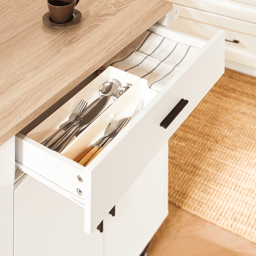 Carrinho de serviço multiusos com 3 portas e 1 toalheiro branco 105 x 46 x 92 cm FKW126-WN SoBuy PT