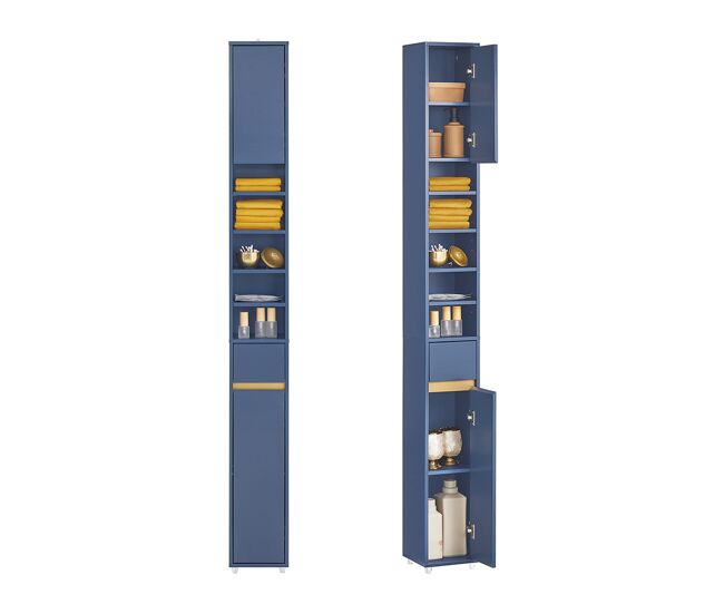 Sobuy mueble de baño columna 6 estantes ajustables 20x20x180cm blanco bzr34-bw