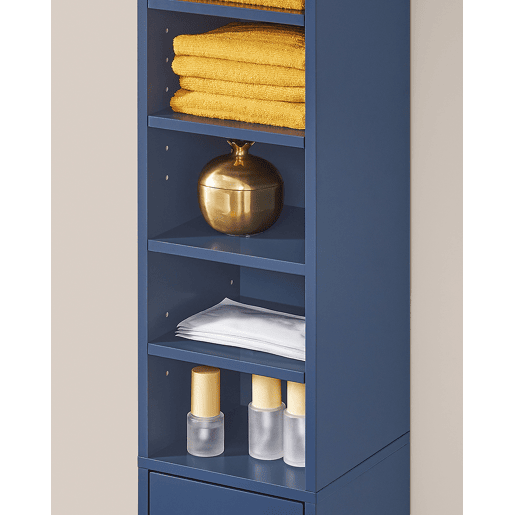 SoBuy Móvel para Banheiro Coluna com 6 Prateleiras Ajustáveis Madeira Branco 20x20x180cm BZR34-BW