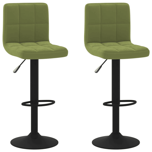 vidaXL Bancos de bar 2 pcs veludo verde-claro