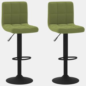 vidaXL Bancos de bar 2 pcs veludo verde-claro