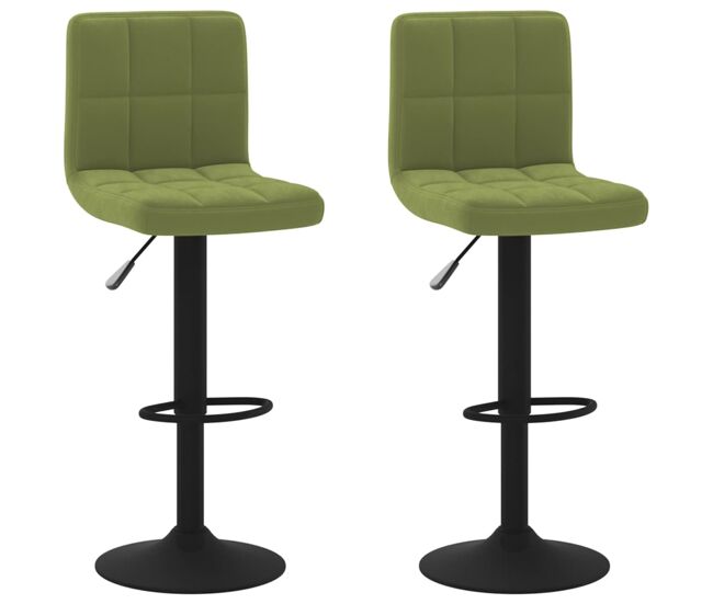 Vidaxl taburetes de cocina 2 uds terciopelo verde claro