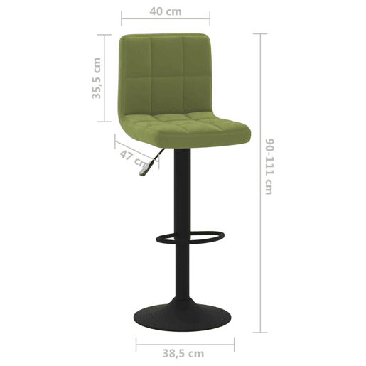 vidaXL Bancos de bar 2 pcs veludo verde-claro