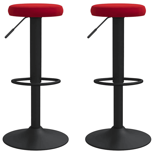 vidaXL Bancos de bar 2 pcs veludo vermelho tinto