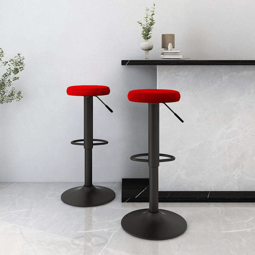 vidaXL Bancos de bar 2 pcs veludo vermelho tinto