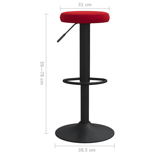 vidaXL Bancos de bar 2 pcs veludo vermelho tinto