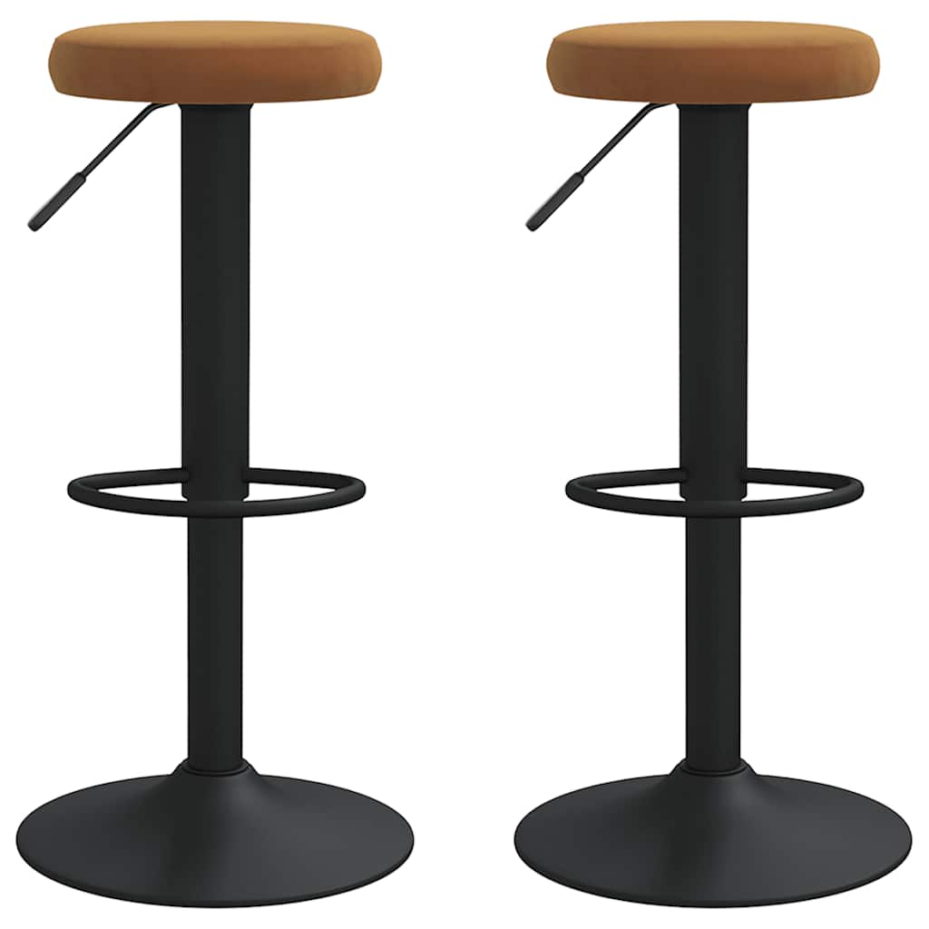Vidaxl taburetes de cocina 2 unidades terciopelo marrón