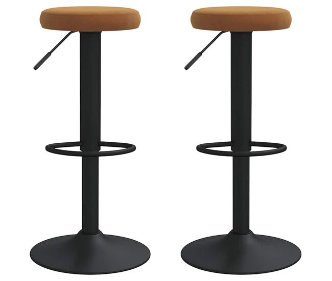 Vidaxl taburetes de cocina 2 unidades terciopelo marrón