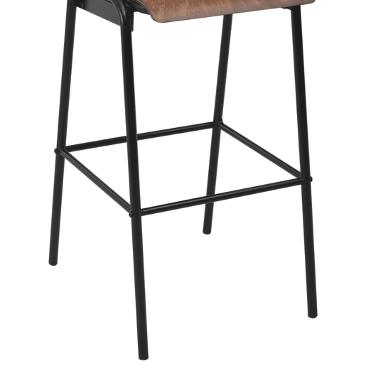 vidaXL Bancos de bar 4 pcs contraplacado maciço e aço vidaXL Bancos de bar 4 pcs contraplacado maciço e aço