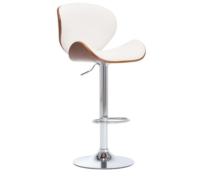 Vidaxl taburete de cocina cuero sintético blanco