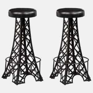 vidaXL Bancos de bar 2 pcs couro genuíno