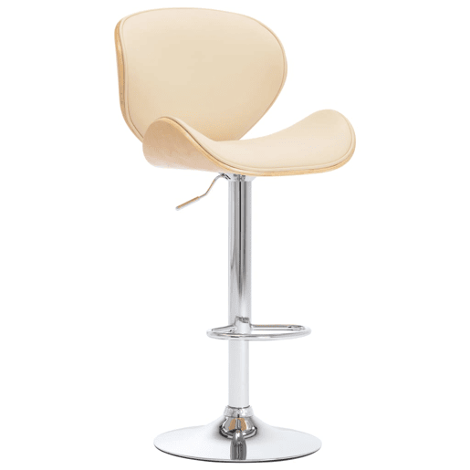 vidaXL Banco de bar couro artificial creme vidaXL Banco de bar couro artificial creme
