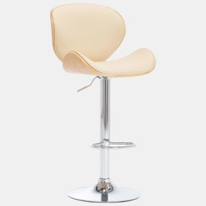 vidaXL Banco de bar couro artificial creme