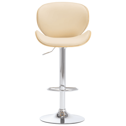 vidaXL Banco de bar couro artificial creme vidaXL Banco de bar couro artificial creme