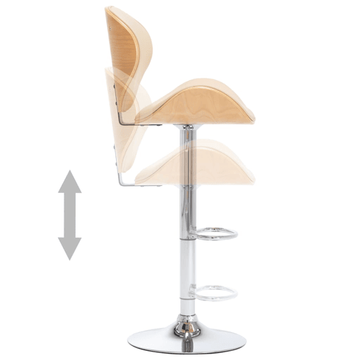 vidaXL Banco de bar couro artificial creme vidaXL Banco de bar couro artificial creme