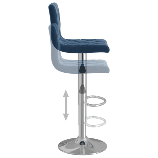 vidaXL Bancos de bar 2 pcs veludo azul