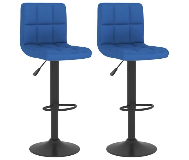 Vidaxl taburetes de cocina 2 unidades tela azul