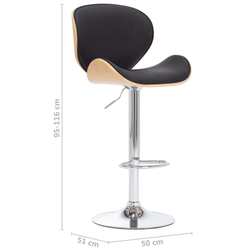 vidaXL Banco de bar couro artificial preto