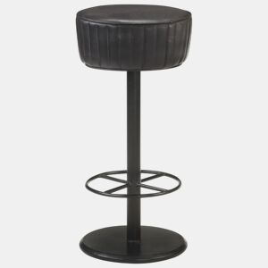 vidaXL Banco de bar couro genuíno preto