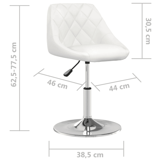 vidaXL Banco de bar couro artificial branco vidaXL Banco de bar couro artificial branco