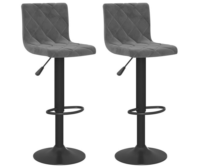 Vidaxl taburetes de cocina 2 unidades terciopelo gris oscuro