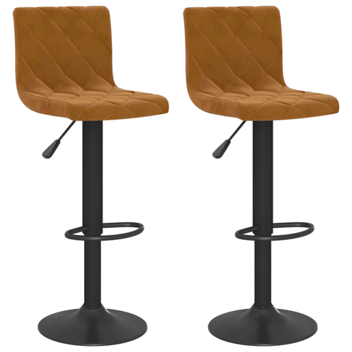 vidaXL Bancos de bar 2 pcs veludo castanho