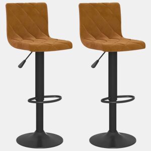 vidaXL Bancos de bar 2 pcs veludo castanho