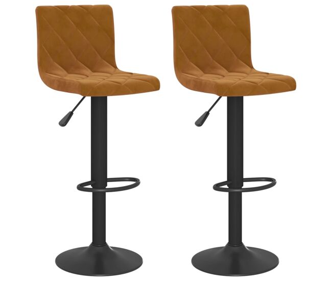 Vidaxl taburetes de cocina 2 unidades terciopelo marrón