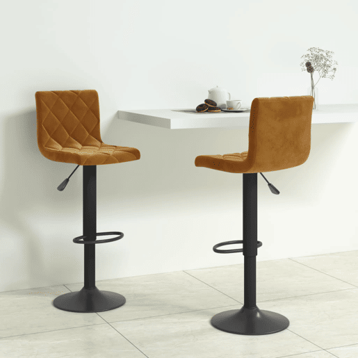 vidaXL Bancos de bar 2 pcs veludo castanho