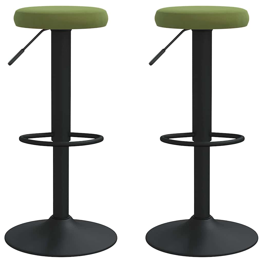 Vidaxl taburetes de cocina 2 unidades terciopelo verde claro