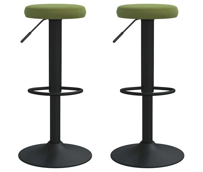 Vidaxl taburetes de cocina 2 unidades terciopelo verde claro