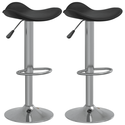 vidaXL Bancos de bar 2 pcs aço cromado e couro artificial preto