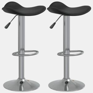vidaXL Bancos de bar 2 pcs aço cromado e couro artificial preto
