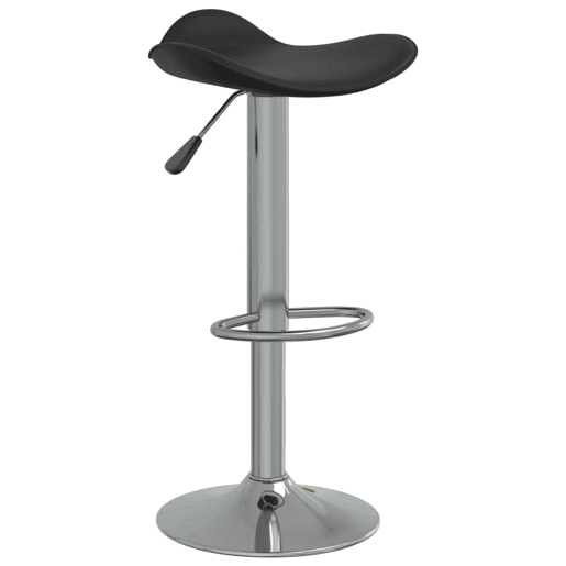 vidaXL Bancos de bar 2 pcs aço cromado e couro artificial preto